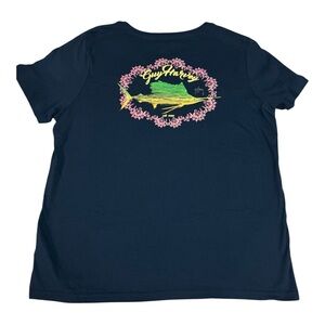 Guy Harvey Navy Graphic Tee with Tropical Fish Print Size XL